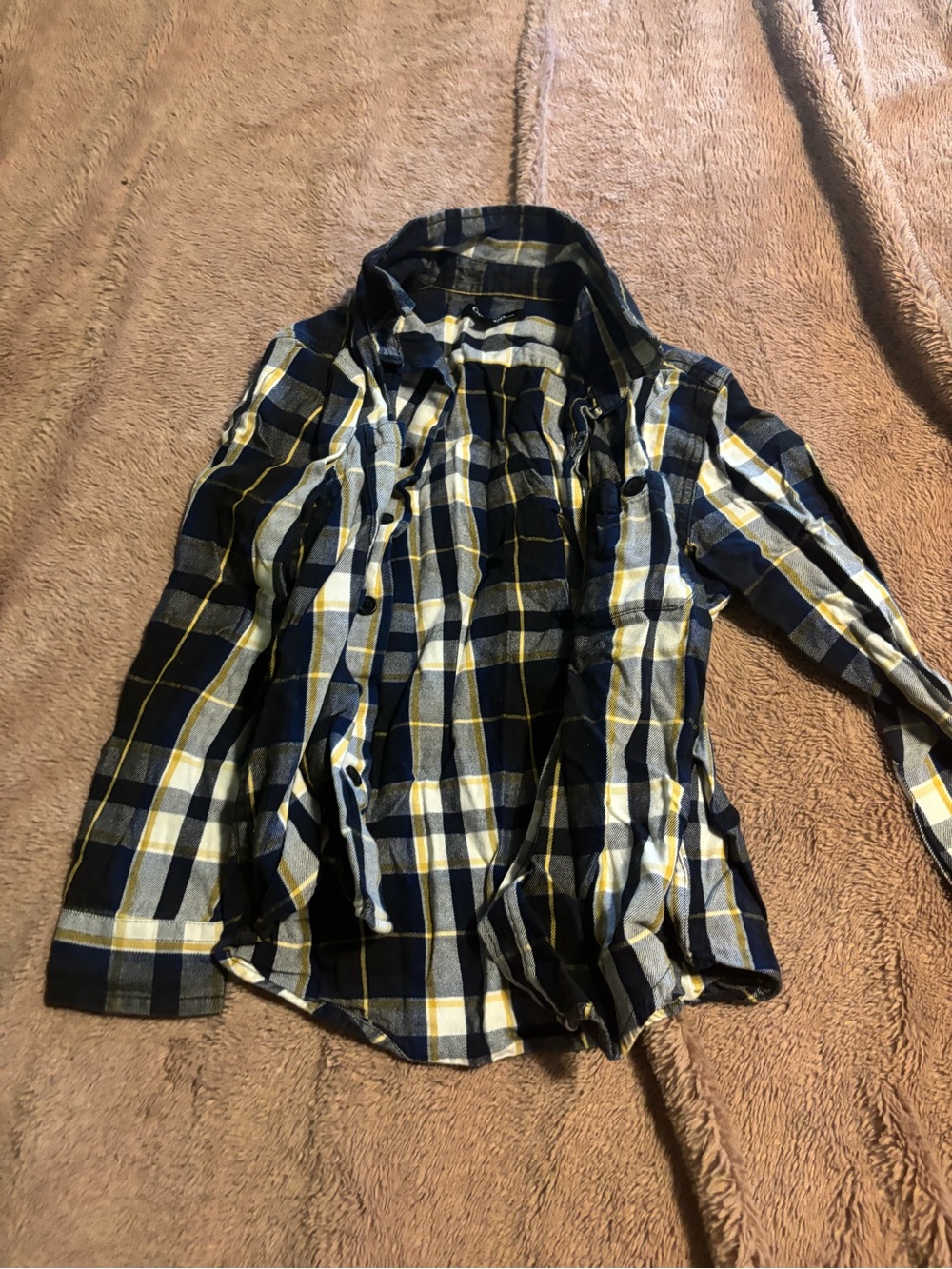 George Blue and Yellow Plaid Shirt